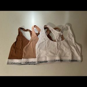 Bundle of Calvin Klein Bralettes - Neutrals